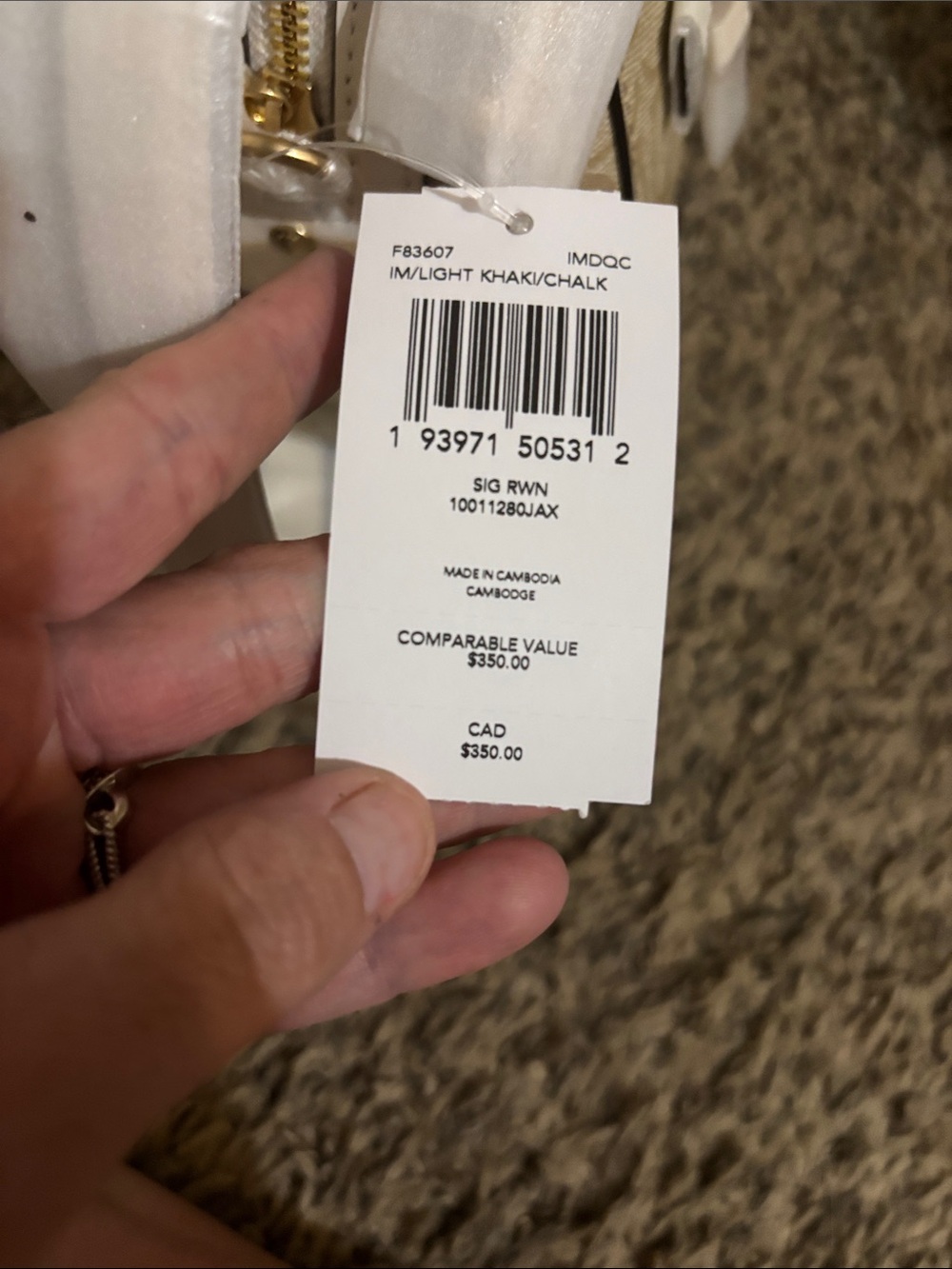 Coach Beige Signature Canvas Satchel with Chalk Trim - Picture 2 of 3